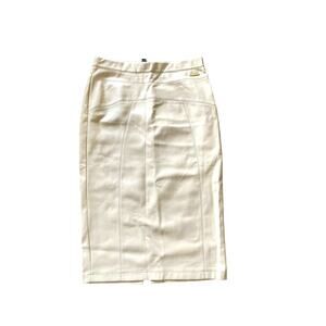 MARC NEW YORK, ANDREW MARC, SIZE S, TAN, FAUX LEATHER SKIRT